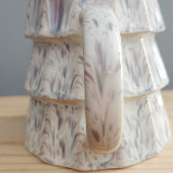 Christmas Tree Shaped Mug Glazed Stoneware Marble Pattern NWT - Picture 7 of 14